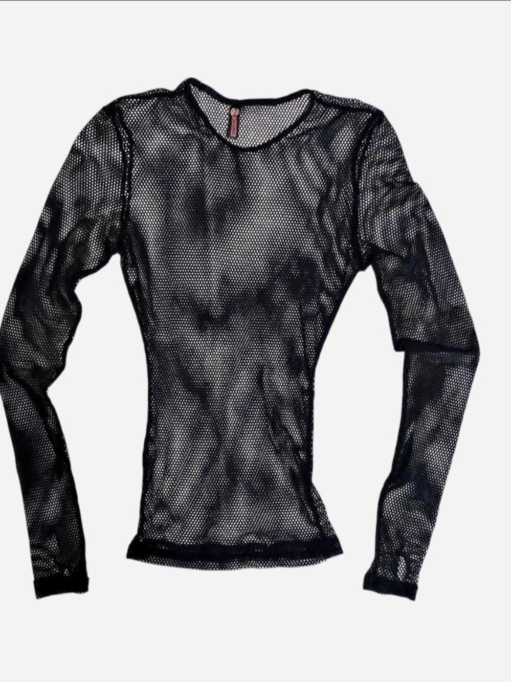 Black Fishnet Mesh Long Sleeve Top w/Thumb Holes Monster High Vibes, Goth, Emo